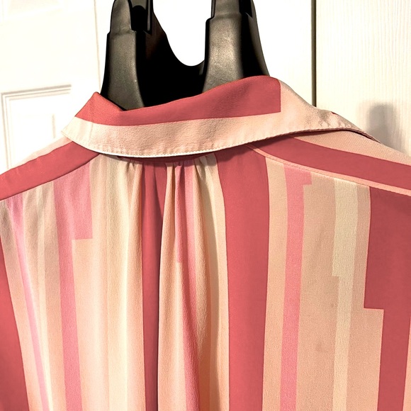 Striped Red and Pink Women's Dress - Picture 4 of 5